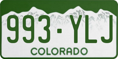 CO license plate 993YLJ