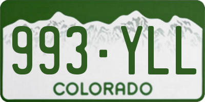 CO license plate 993YLL