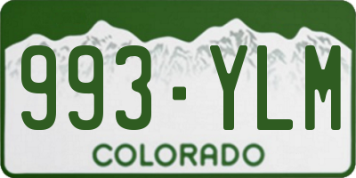 CO license plate 993YLM