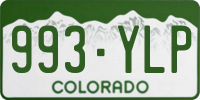 CO license plate 993YLP