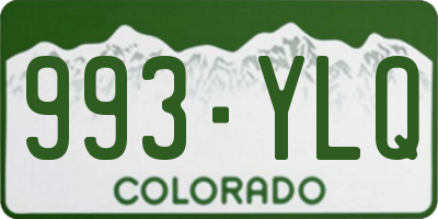 CO license plate 993YLQ