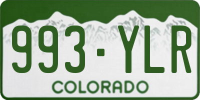 CO license plate 993YLR