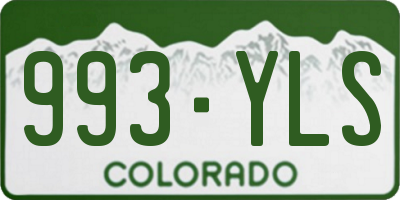 CO license plate 993YLS