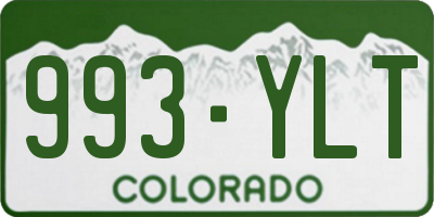CO license plate 993YLT