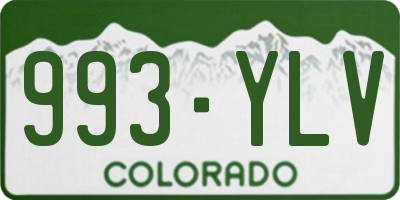 CO license plate 993YLV