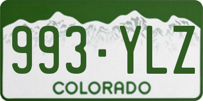CO license plate 993YLZ