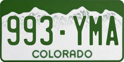 CO license plate 993YMA