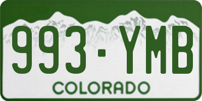 CO license plate 993YMB
