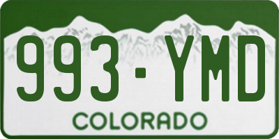 CO license plate 993YMD