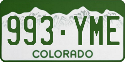 CO license plate 993YME