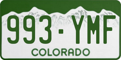 CO license plate 993YMF