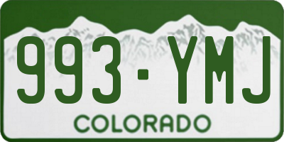 CO license plate 993YMJ