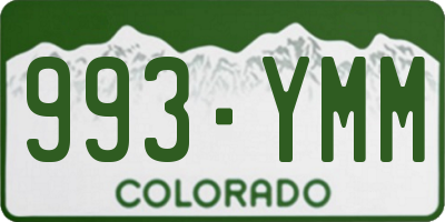 CO license plate 993YMM