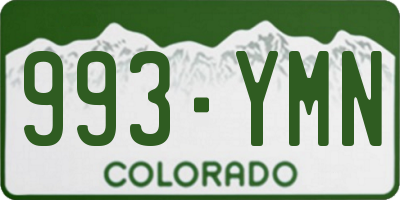 CO license plate 993YMN