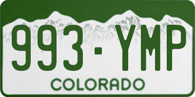CO license plate 993YMP