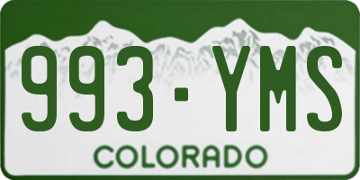 CO license plate 993YMS