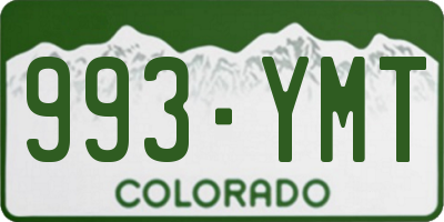 CO license plate 993YMT