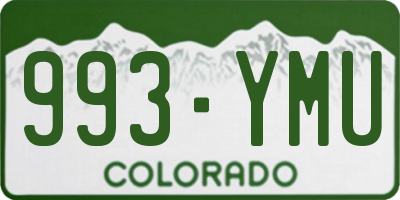 CO license plate 993YMU