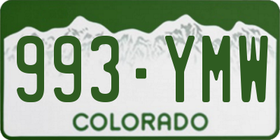 CO license plate 993YMW