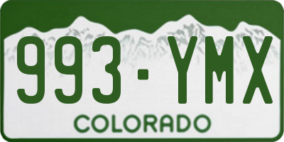 CO license plate 993YMX