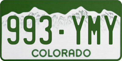 CO license plate 993YMY