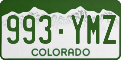 CO license plate 993YMZ