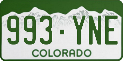 CO license plate 993YNE