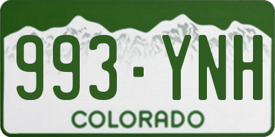 CO license plate 993YNH