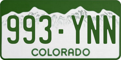 CO license plate 993YNN