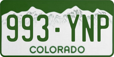 CO license plate 993YNP