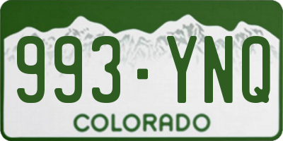 CO license plate 993YNQ