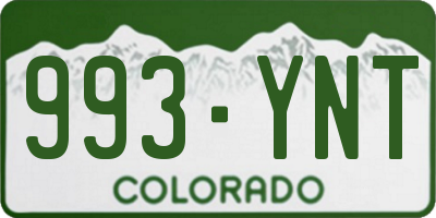 CO license plate 993YNT