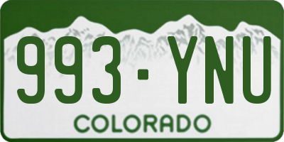 CO license plate 993YNU