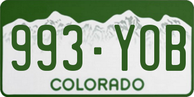 CO license plate 993YOB