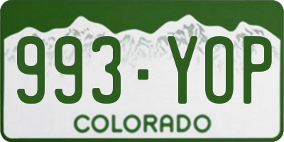CO license plate 993YOP