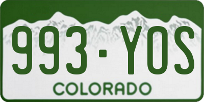 CO license plate 993YOS
