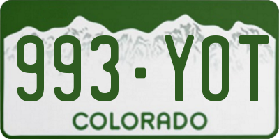 CO license plate 993YOT