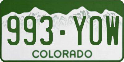 CO license plate 993YOW