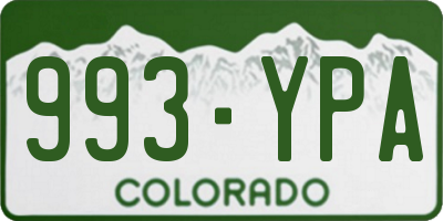 CO license plate 993YPA