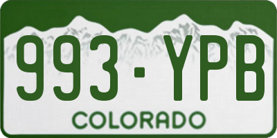 CO license plate 993YPB