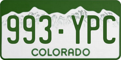 CO license plate 993YPC