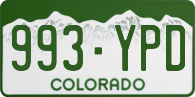 CO license plate 993YPD