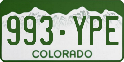 CO license plate 993YPE