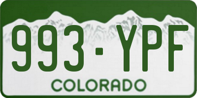 CO license plate 993YPF