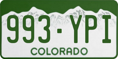 CO license plate 993YPI