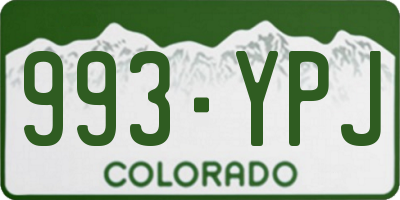 CO license plate 993YPJ