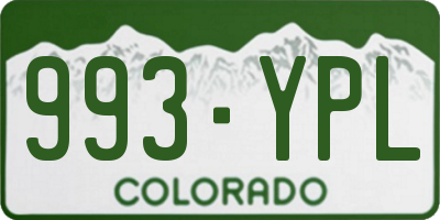 CO license plate 993YPL