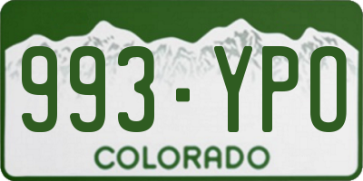 CO license plate 993YPO