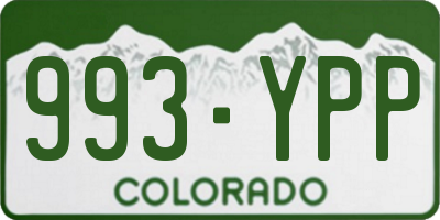 CO license plate 993YPP