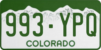 CO license plate 993YPQ